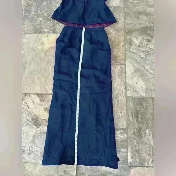 Vintage Two-Piece Maxi Evening Set - Size 4 Navy - Picture 7 of 10